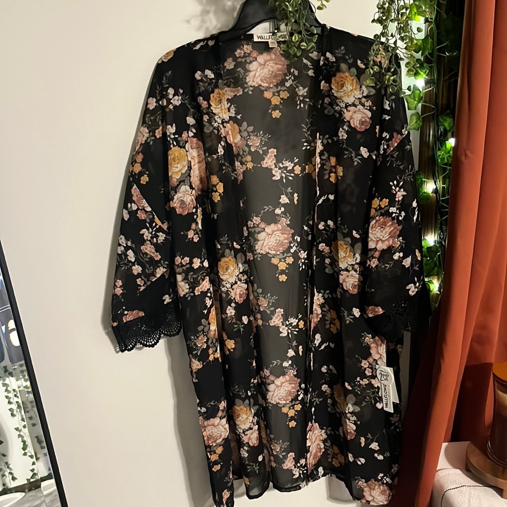 Black flower cover up